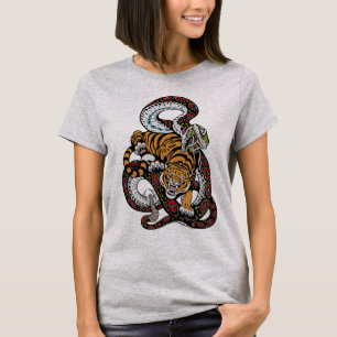 Epische strijd: Tijger vs. Slang Kunst T-shirt