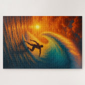 Epische Sunset Wave Surfer – Ocean Jigsaw Puzzel (Horizontaal)