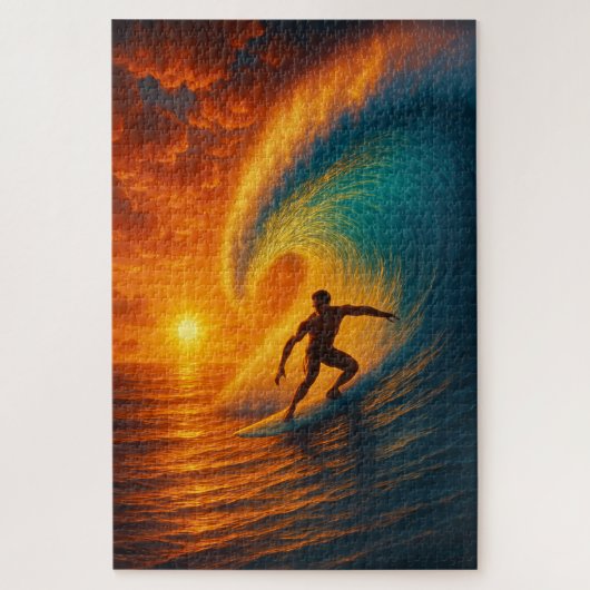 Epische Sunset Wave Surfer – Ocean Jigsaw Puzzel (Verticaal)