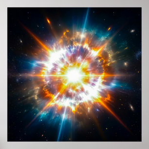 Epische Supernova Kosmische Explosie Diepe Ruimte Poster