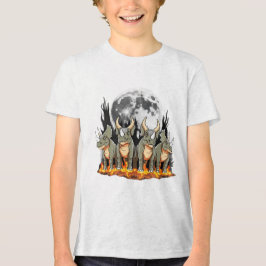 Epische Triceratops-dinosaurus – vurige maneschijn Tri-Blend Shirt