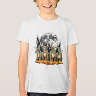 Epische Triceratops-dinosaurus – vurige maneschijn Tri-Blend Shirt
