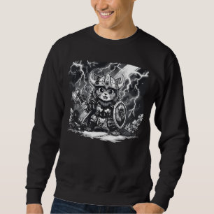 Epische Viking kat krijger met bijl en schild Trui