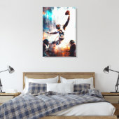 Epische voetbalvangst - Dynamische sportkunst Grid Canvas Afdruk (Insitu (Slaapkamer))