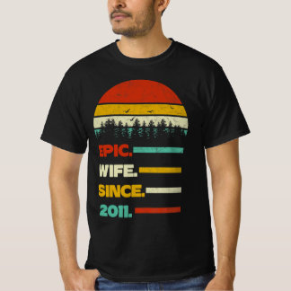 Epische vrouw sinds 2011. Huwelijk Jubileum T-shirt