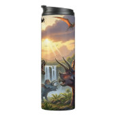 Epische waterval zonsondergang Dinosaur Valley Thermosbeker (Geroteerd rechts)