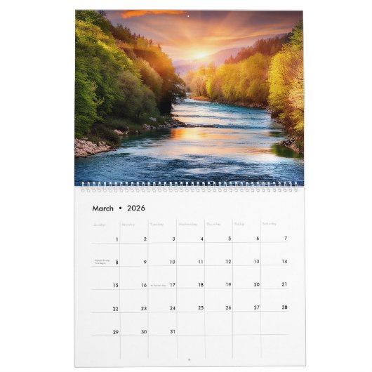 Epische wildernis landschap kalender (Mar 2026)