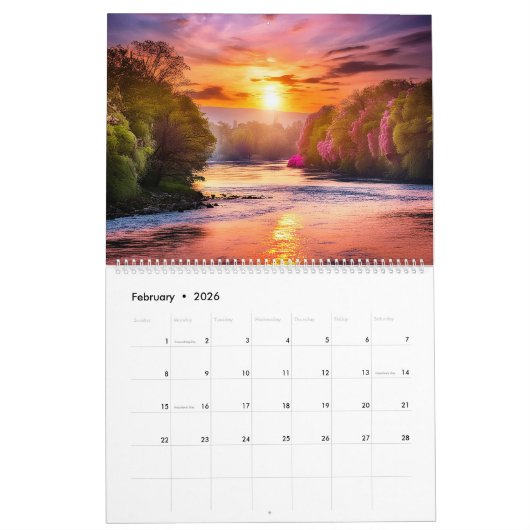 Epische wildernis landschap kalender (Feb 2026)