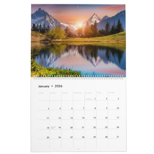 Epische wildernis landschap kalender (Jan 2026)