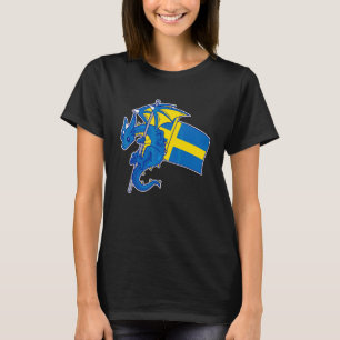 Epische Zweedse Draak Trots Zweedse Vlag T-shirt