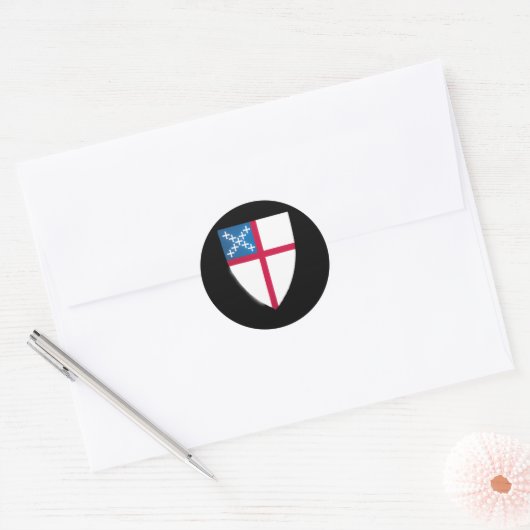 Episcopaal schildembleem ronde sticker (Envelop)