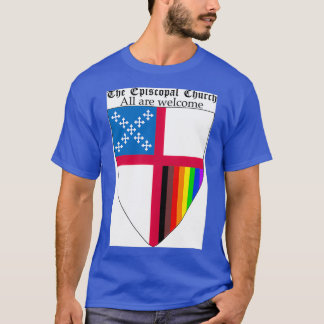 Episcopal Church Shield met 8 kleuren Rainbow Pri T-shirt