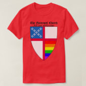 Episcopal Church Shield met Rainbow Pride Horizon T-shirt (Design voorkant)
