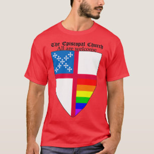 Episcopal Church Shield met Rainbow Pride Horizon T-shirt