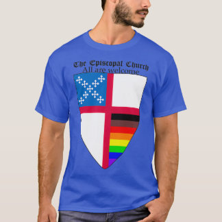 Episcopal Church Shield with 8 Colours Rainbow Pri T-shirt