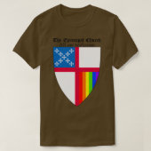 Episcopal Church Shield with Rainbow Pride Vertica T-shirt (Design voorkant)