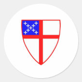 Episcopal Shield Ronde Sticker (Voorkant)