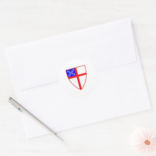 Episcopal Shield Ronde Sticker (Envelop)
