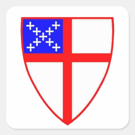 Episcopal Shield Vierkante Sticker (Voorkant)