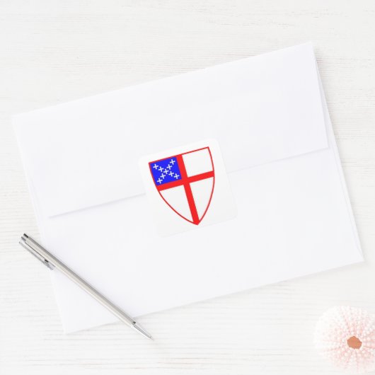 Episcopal Shield Vierkante Sticker (Envelop)