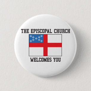 Episcopale kerk ronde button 5,7 cm
