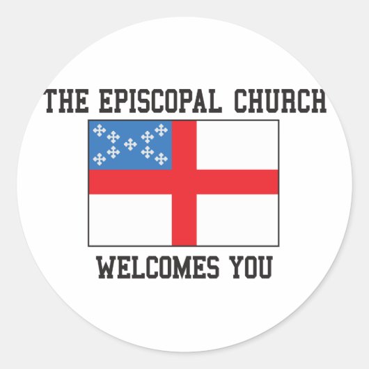 Episcopale kerk ronde sticker (Voorkant)