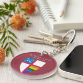 Episcopale Kerk verwelkomt U LGBTQ PRIDE Sleutelhanger (Voorkant Rechts)