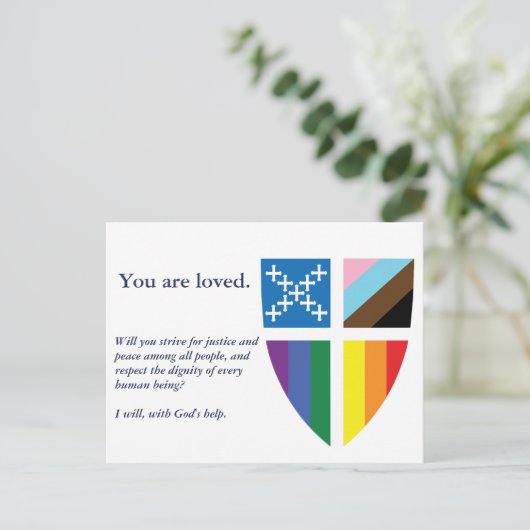 Episcopale Pride-vlag postkaart (Staand voorkant)