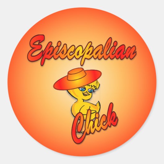 Episcopalian Chick #5 Ronde Sticker (Voorkant)