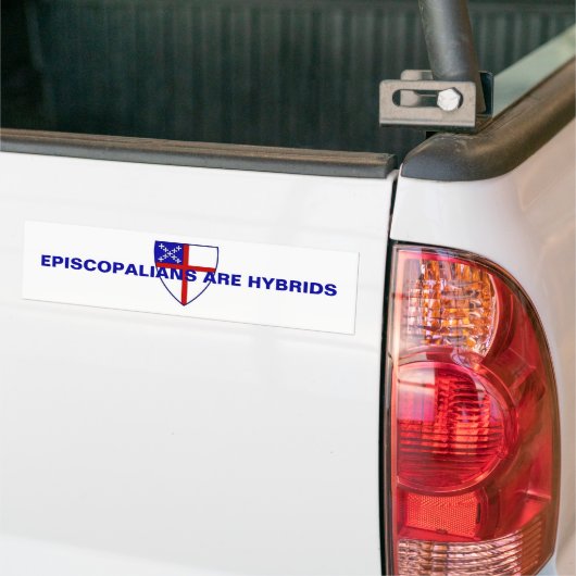 EPISCOPALIËNTEN ZIJN HYBRIDEN BUMPERSTICKER (Op Truck)