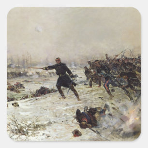 Episode van de oorlog van 1870 vierkante sticker
