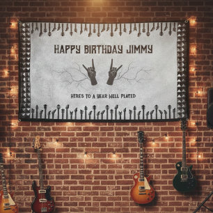 Epitaf Rockster Gitaar Verjaardagsfeest Banner