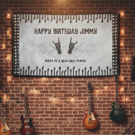 Epitaf Rockster Gitaar Verjaardagsfeest Banner