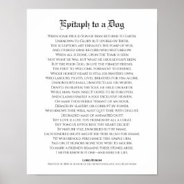 Epitaph aan een hond, Lord Byron Poem Poster