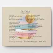 Epitaph Gedicht II | Aanpasbare Herdenking  Fotoplaat (Voorkant)