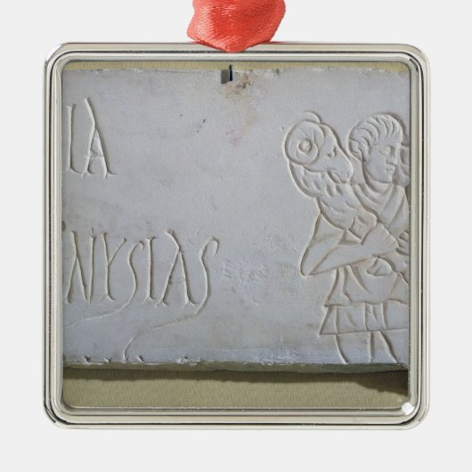 Epitaph met een opluchting van de Good Shepherd Metalen Ornament (Voorkant)