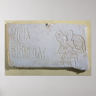 Epitaph met een opluchting van de Good Shepherd Poster