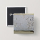 Epitaph met een opluchting van de Good Shepherd Vierkante Button 5,1 Cm (Voorkant /achterkant)