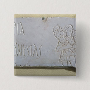 Epitaph met een opluchting van de Good Shepherd Vierkante Button 5,1 Cm