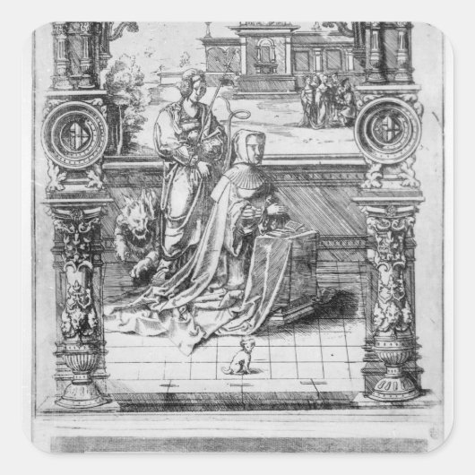 Epitaph van Margaret of Austria Vierkante Sticker (Voorkant)