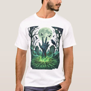 Epitapip Zombie Hand Volle Maan Kerkhof T-shirt