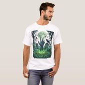 Epitapip Zombie Hand Volle Maan Kerkhof T-shirt (Voorkant volledig)