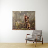 Epitische fantasieboogschutter in betoverd bos wandkleed (In Situ (horizontaal))
