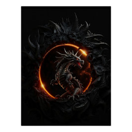 Epos Draak Zonsverduistering Fantasie Poster