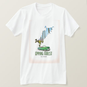Epping Forest Essex England kaart T-shirt