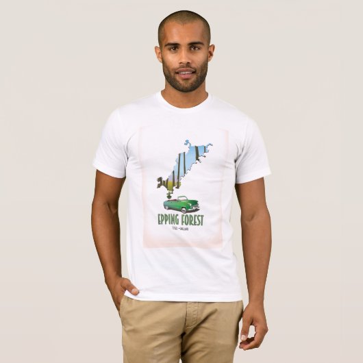 Epping Forest Essex England kaart T-shirt (Voorkant volledig)