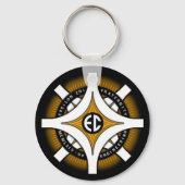 Epsilon Chi Black Background Sleutelhanger (Voorkant)