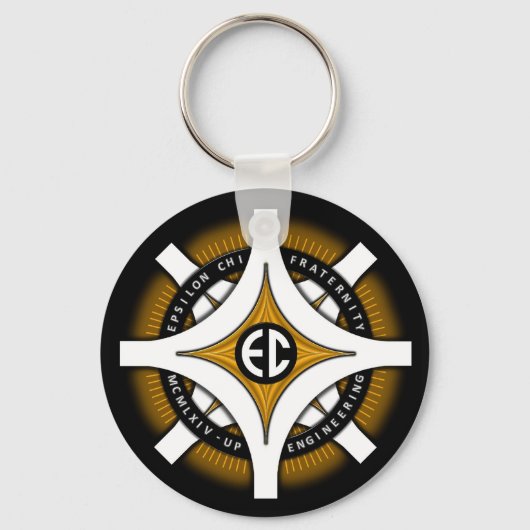 Epsilon Chi Black Background Sleutelhanger (Voorkant)