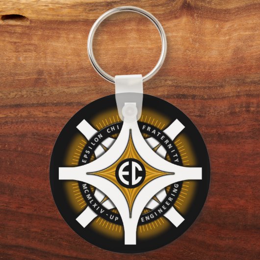 Epsilon Chi Black Background Sleutelhanger (Voorkant)