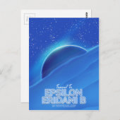 Epsilon Eridani b sci-fi Travel poster Briefkaart (Voorkant / Achterkant)